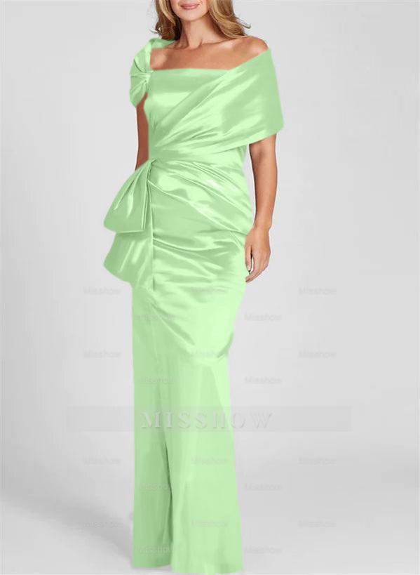 Off-the-Shoulder Floor-Length Sheath/Column Gown for the Mother of the Bride