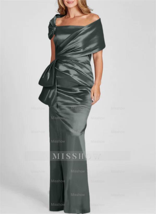 Off-the-Shoulder Floor-Length Sheath/Column Gown for the Mother of the Bride