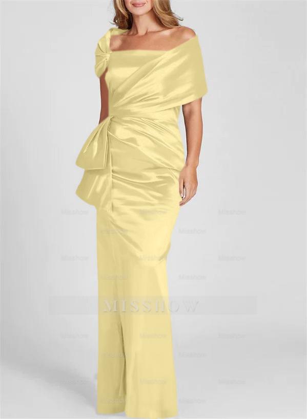 Off-the-Shoulder Floor-Length Sheath/Column Gown for the Mother of the Bride