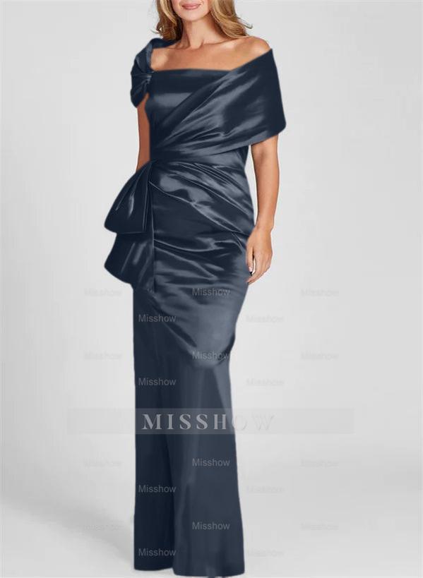 Off-the-Shoulder Floor-Length Sheath/Column Gown for the Mother of the Bride