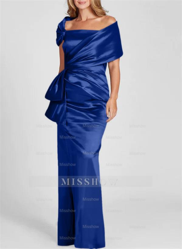 Off-the-Shoulder Floor-Length Sheath/Column Gown for the Mother of the Bride