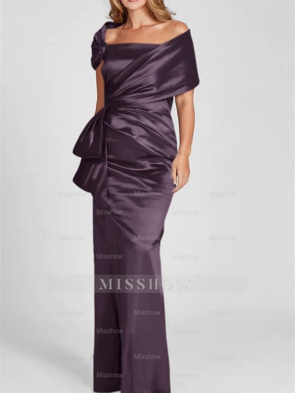 Off-the-Shoulder Floor-Length Sheath/Column Gown for the Mother of the Bride