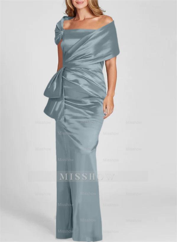 Off-the-Shoulder Floor-Length Sheath/Column Gown for the Mother of the Bride