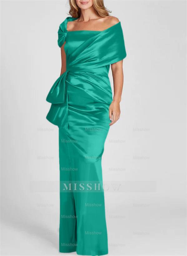 Off-the-Shoulder Floor-Length Sheath/Column Gown for the Mother of the Bride