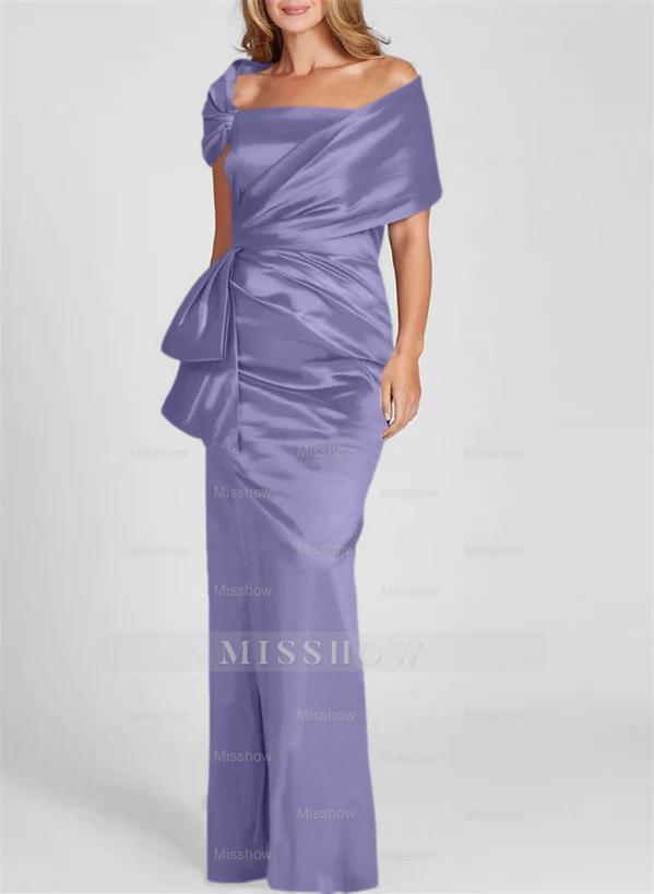 Off-the-Shoulder Floor-Length Sheath/Column Gown for the Mother of the Bride