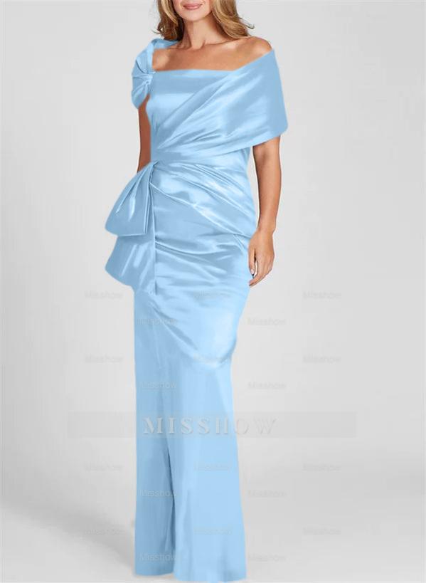 Off-the-Shoulder Floor-Length Sheath/Column Gown for the Mother of the Bride