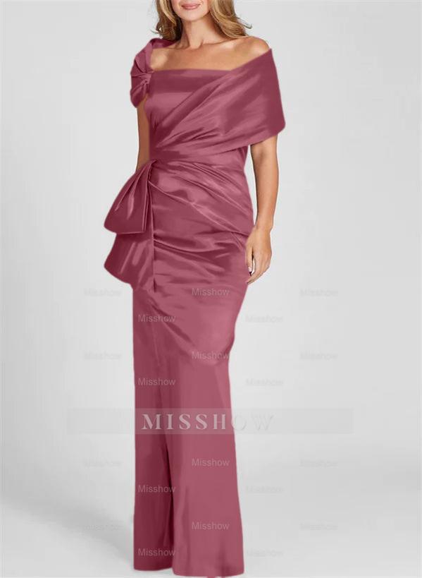 Off-the-Shoulder Floor-Length Sheath/Column Gown for the Mother of the Bride