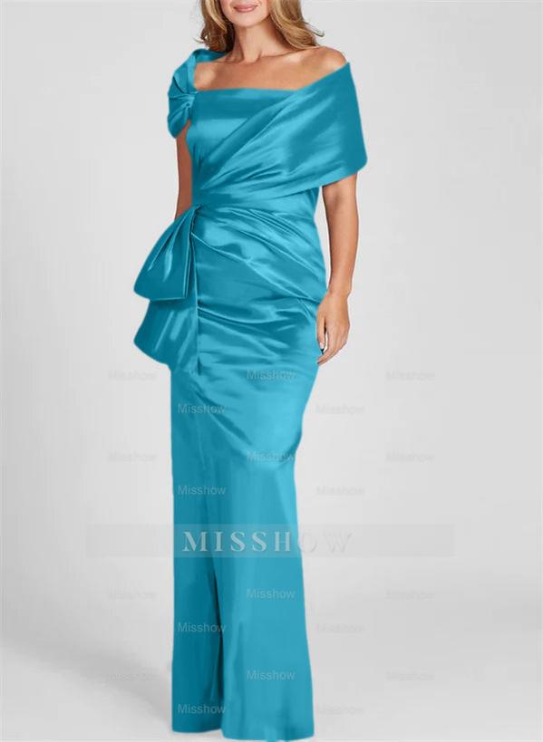 Off-the-Shoulder Floor-Length Sheath/Column Gown for the Mother of the Bride