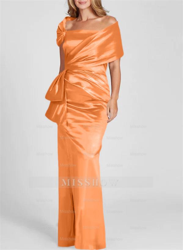 Off-the-Shoulder Floor-Length Sheath/Column Gown for the Mother of the Bride