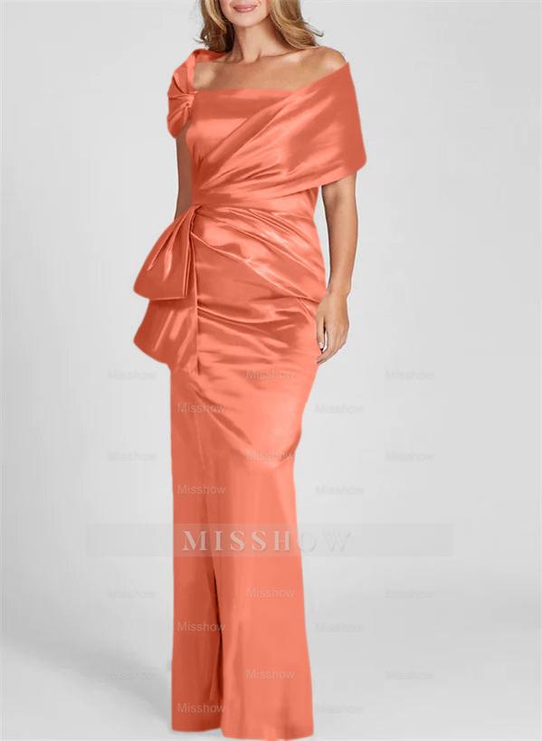 Off-the-Shoulder Floor-Length Sheath/Column Gown for the Mother of the Bride