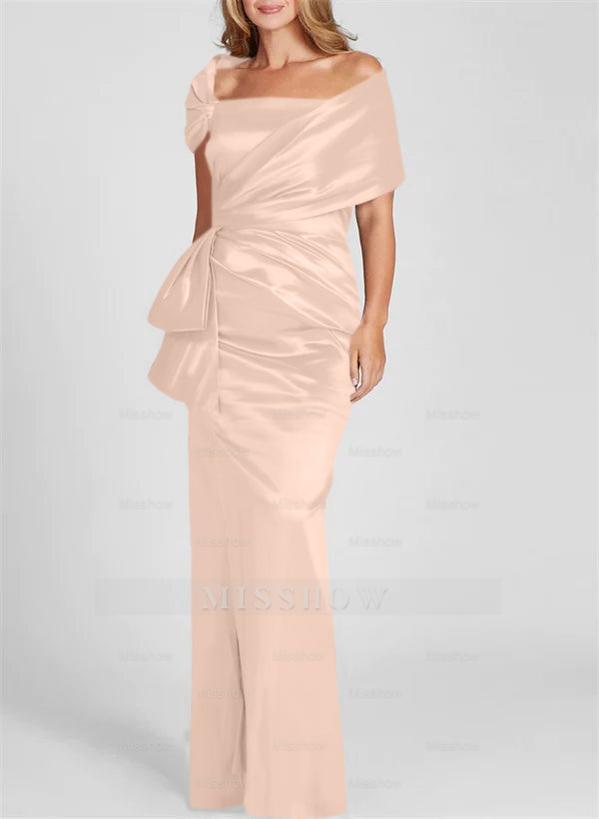 Off-the-Shoulder Floor-Length Sheath/Column Gown for the Mother of the Bride