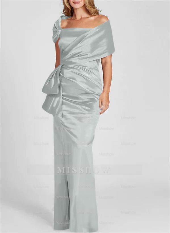 Off-the-Shoulder Floor-Length Sheath/Column Gown for the Mother of the Bride