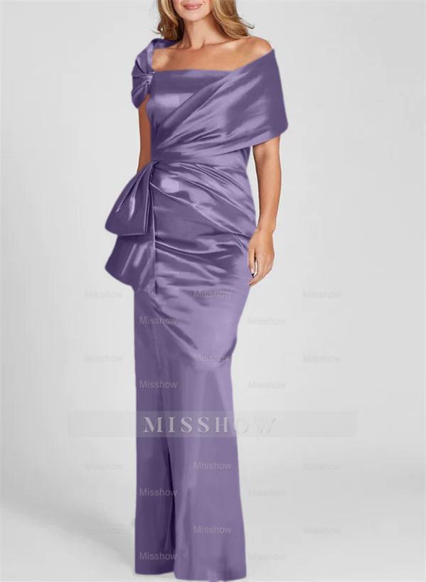 Off-the-Shoulder Floor-Length Sheath/Column Gown for the Mother of the Bride