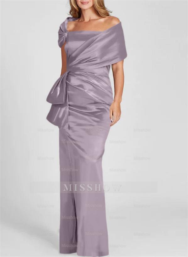 Off-the-Shoulder Floor-Length Sheath/Column Gown for the Mother of the Bride