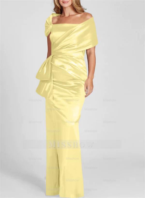 Off-the-Shoulder Floor-Length Sheath/Column Gown for the Mother of the Bride