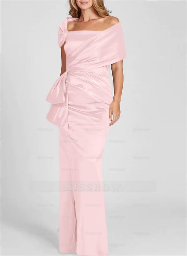 Off-the-Shoulder Floor-Length Sheath/Column Gown for the Mother of the Bride