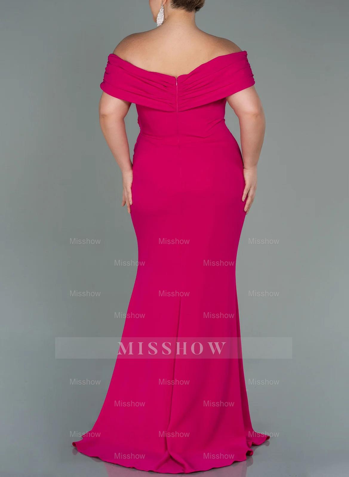 Off-the-Shoulder Mermaid/Trumpet Gown for the Mother of the Bride with Side Split