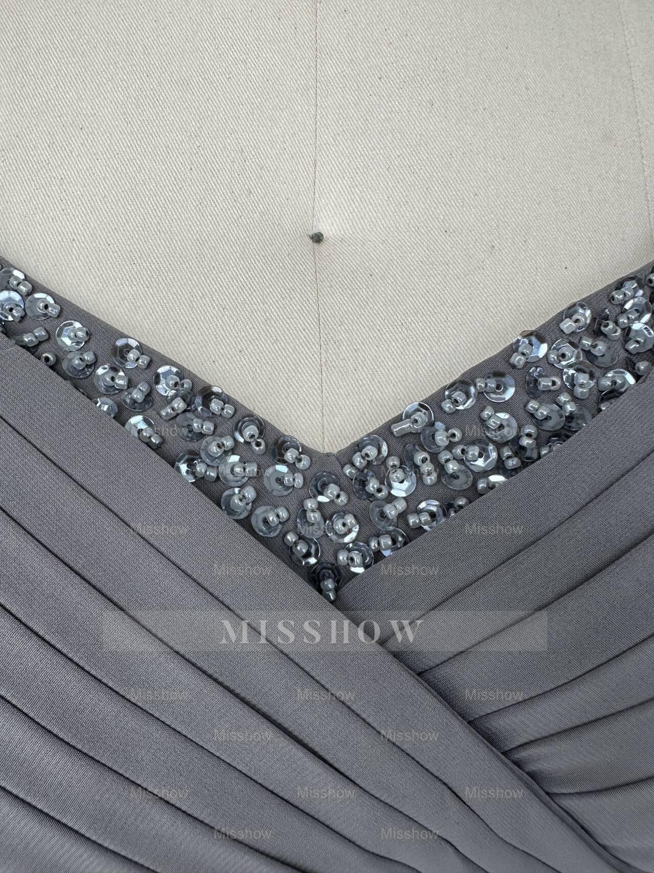 Off-the-Shoulder Ruffled Floor-Length Sheath Dress for the Mother of the Bride