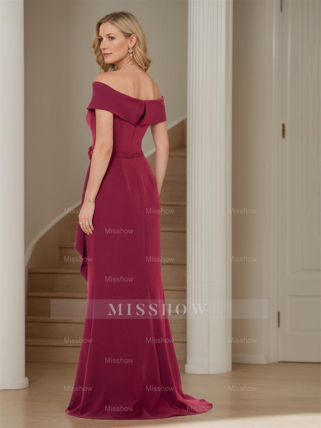 Off-the-Shoulder Sleeveless Floor-Length Mermaid/Trumpet Gown for the Mother of the Bride