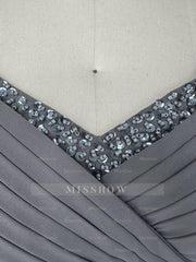 Off-the-Shoulder Sleeveless Plus Size Mother of the Bride Gown with Ruffles