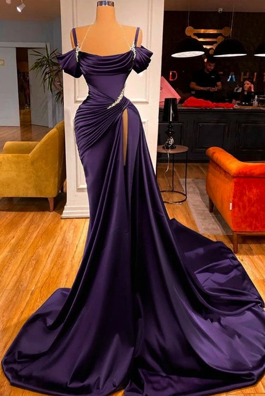 Regency off-the-shoulder ruffled mermaid prom dress