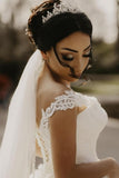 Off the shoulder White Garden Ball Gown Wedding Dress