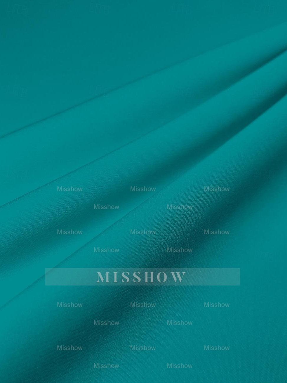 One-Shoulder A-Line Princess Dress with Short Sleeves and Ruffles Ankle-Length for the Mother of the Bride