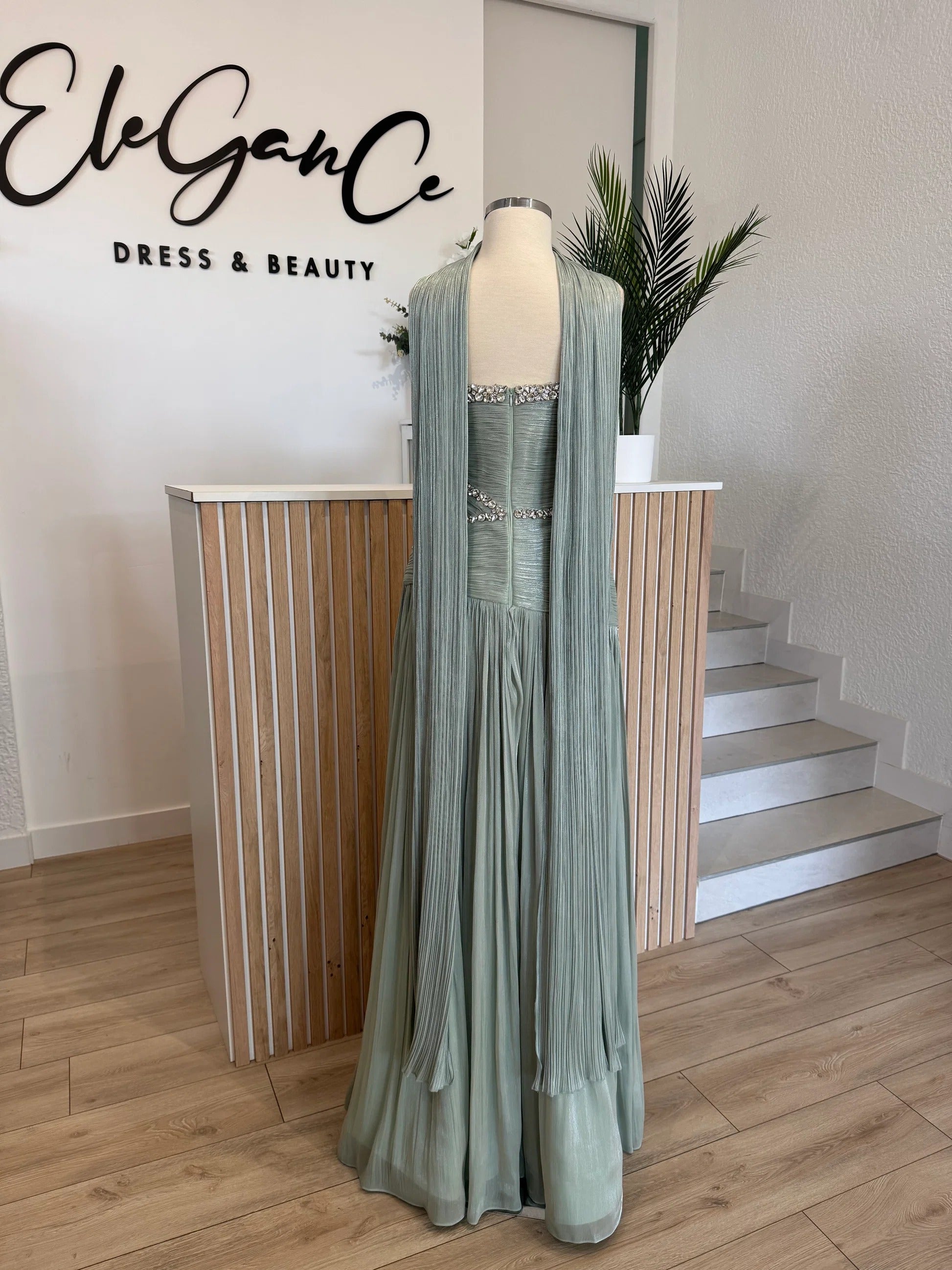 Pink One Shoulder Cape Sleeves A-line Pleated Chiffon Floor Length Formal Evening Gown
