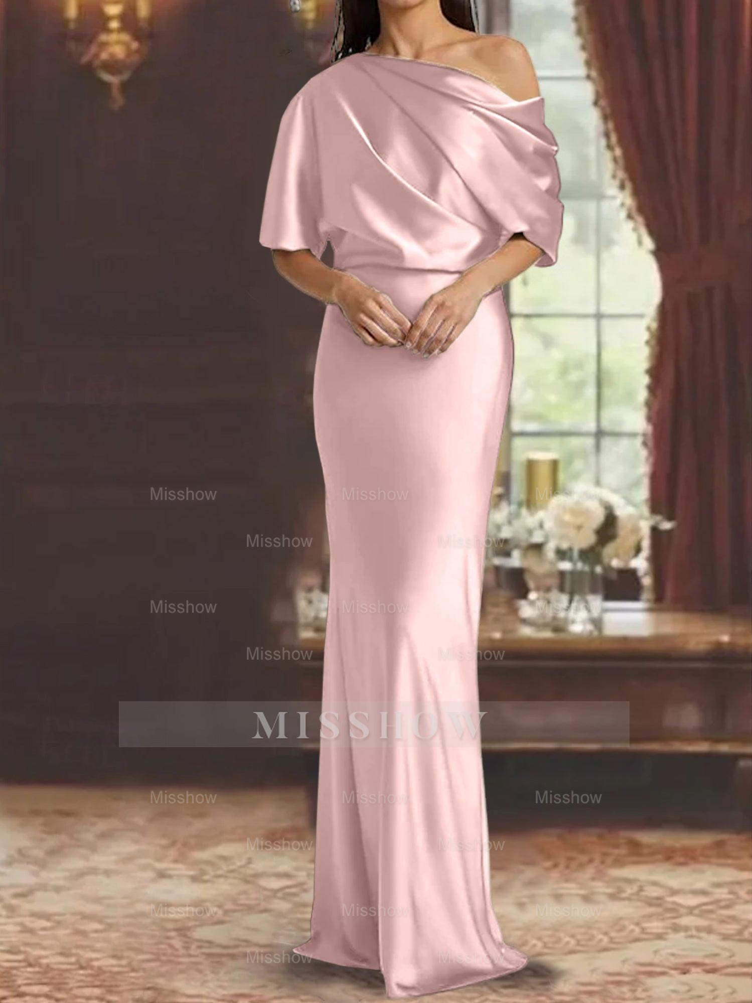 One-Shoulder Column Gown for the Mother of the Bride