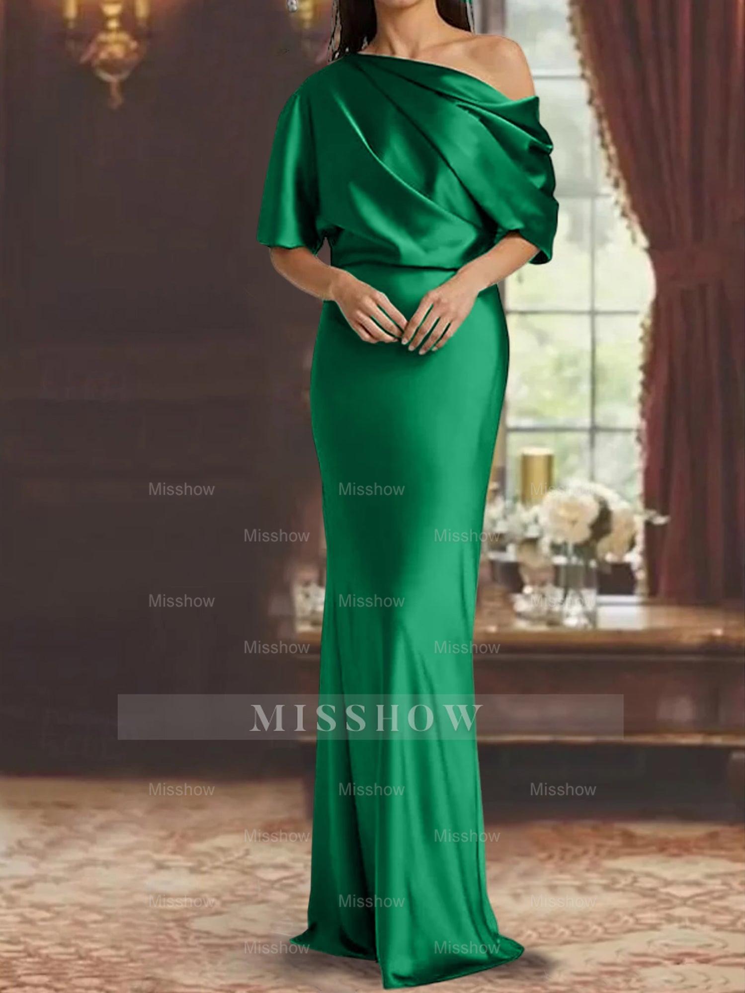 One-Shoulder Column Gown for the Mother of the Bride