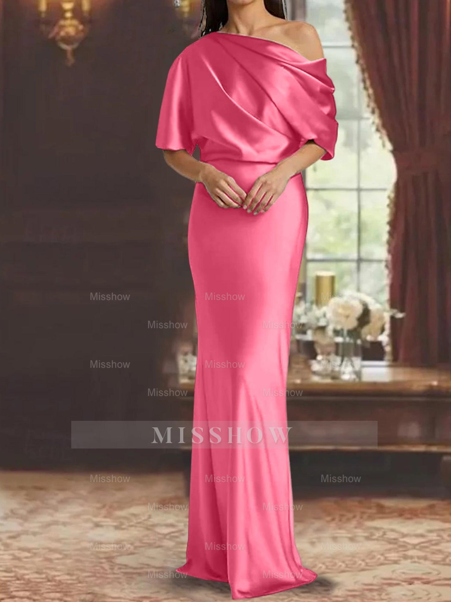 One-Shoulder Column Gown for the Mother of the Bride