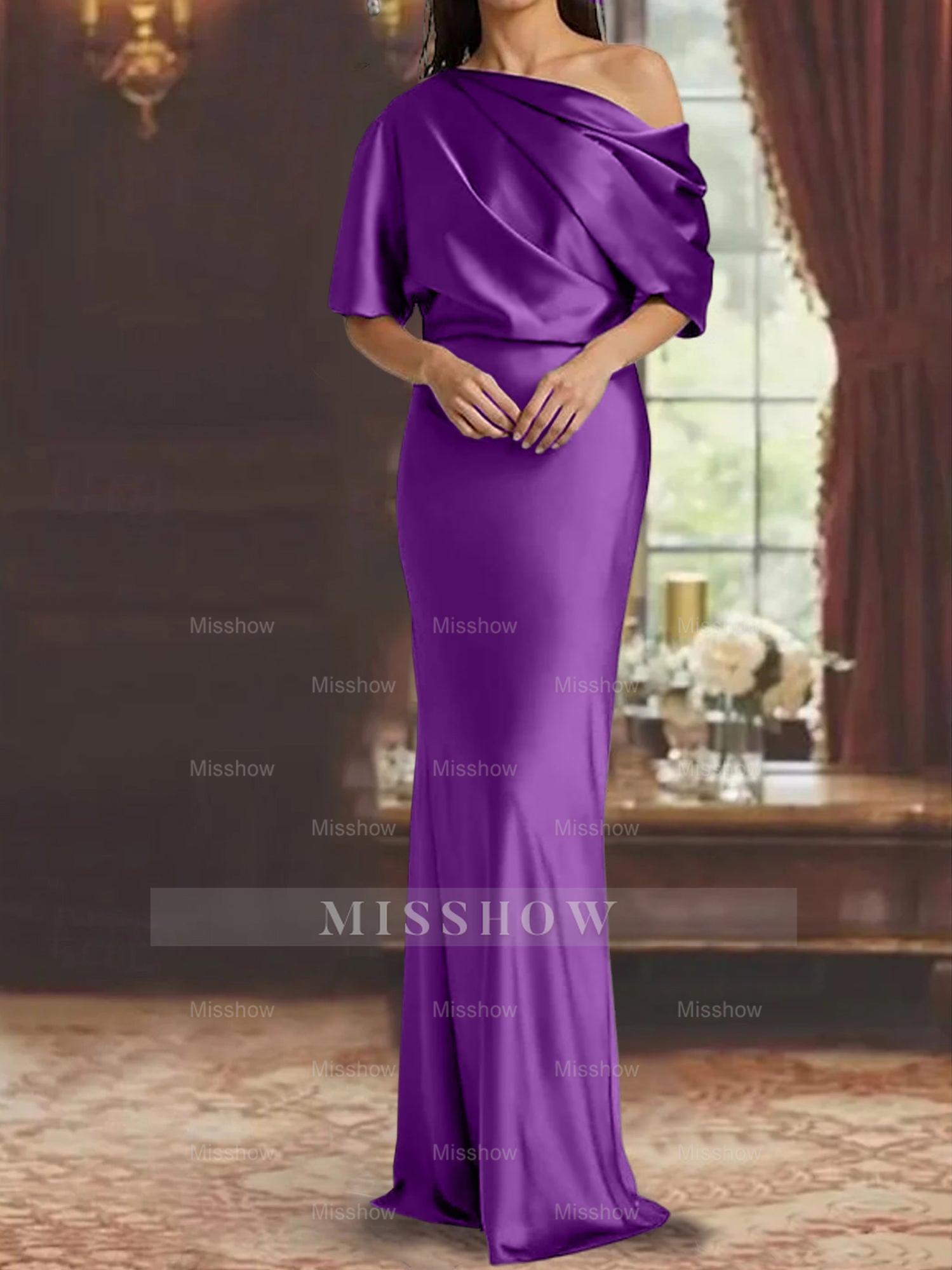 One-Shoulder Column Gown for the Mother of the Bride