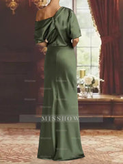One-Shoulder Column Gown for the Mother of the Bride