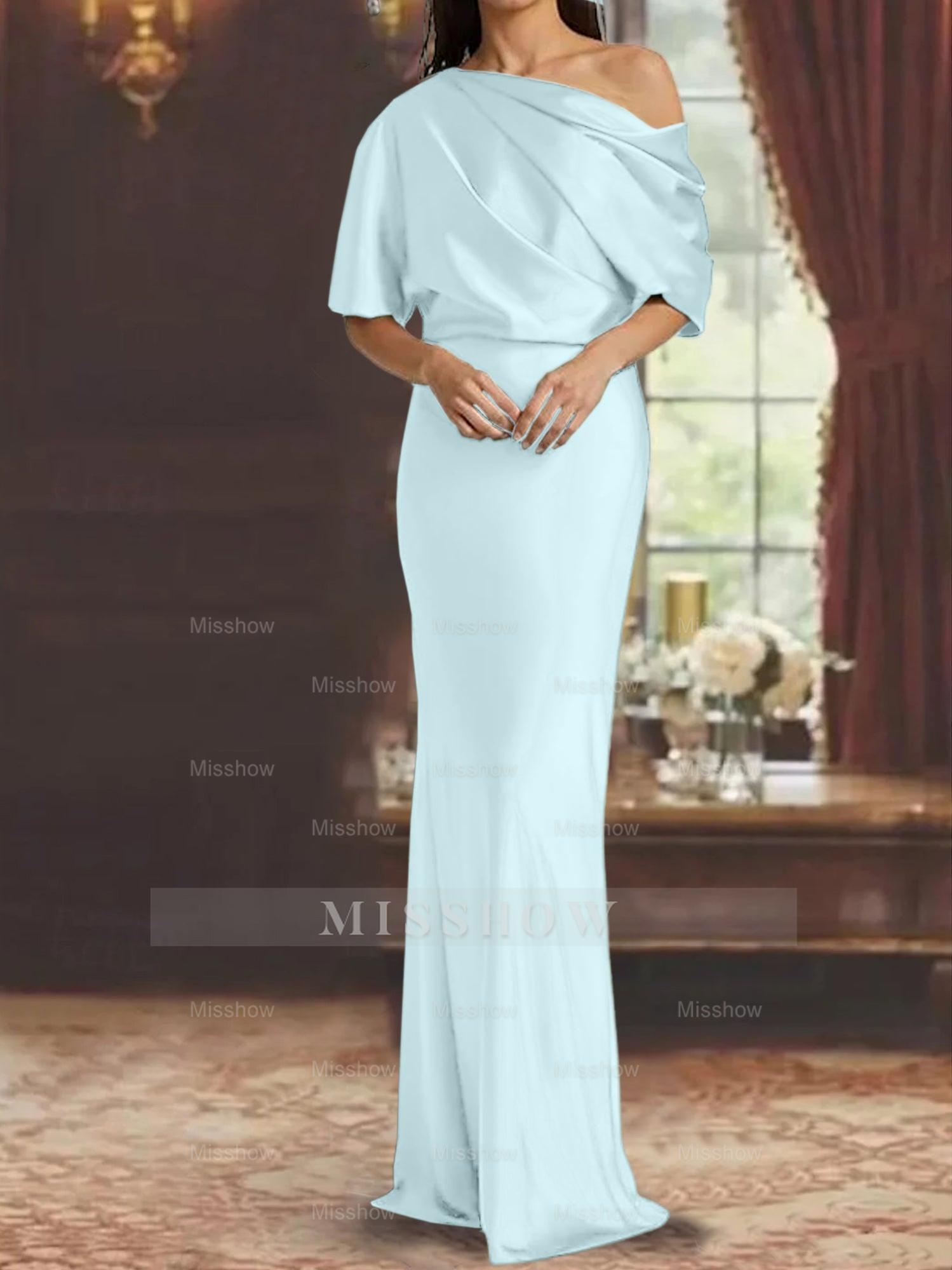 One-Shoulder Column Gown for the Mother of the Bride