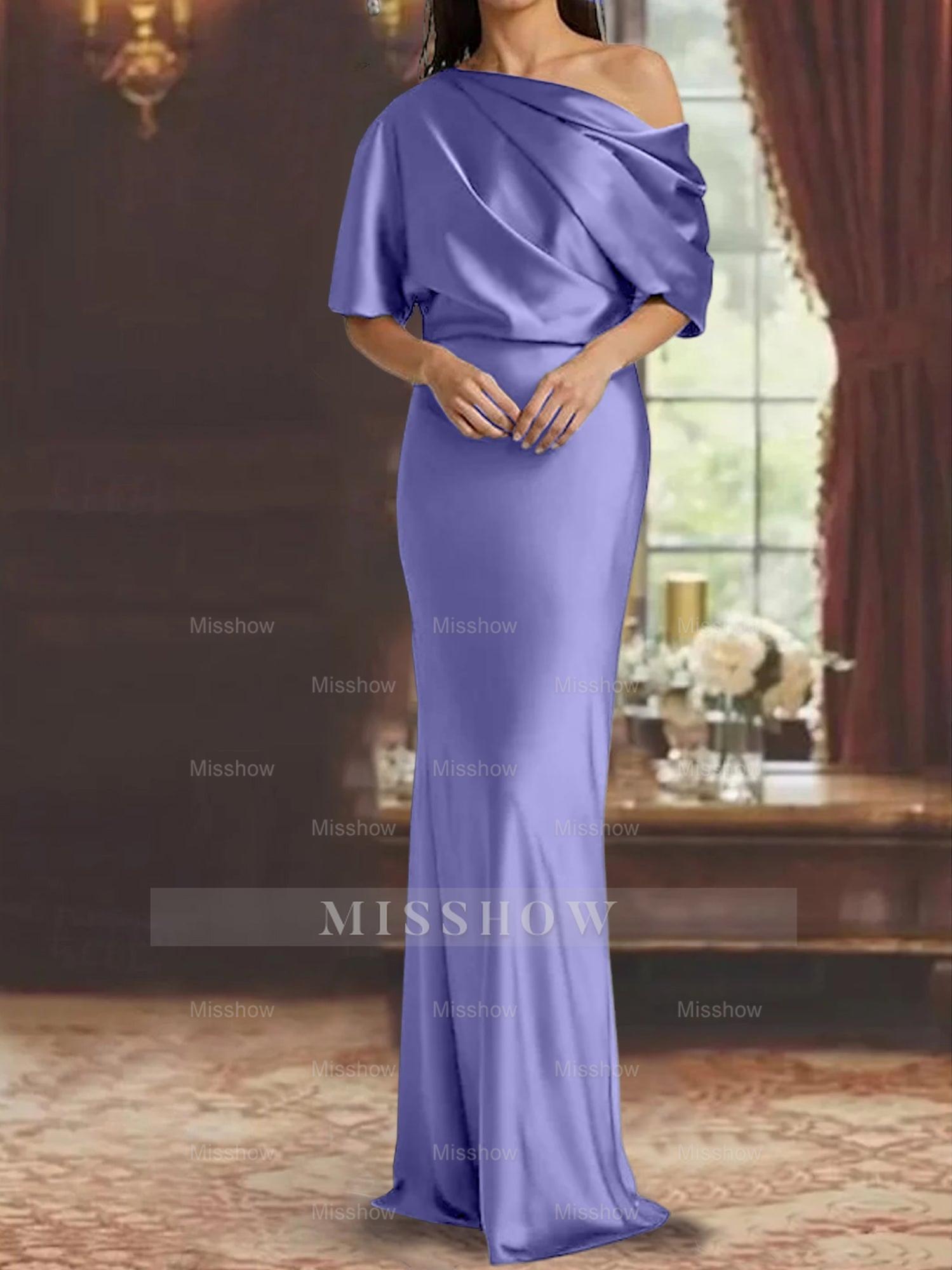 One-Shoulder Column Gown for the Mother of the Bride