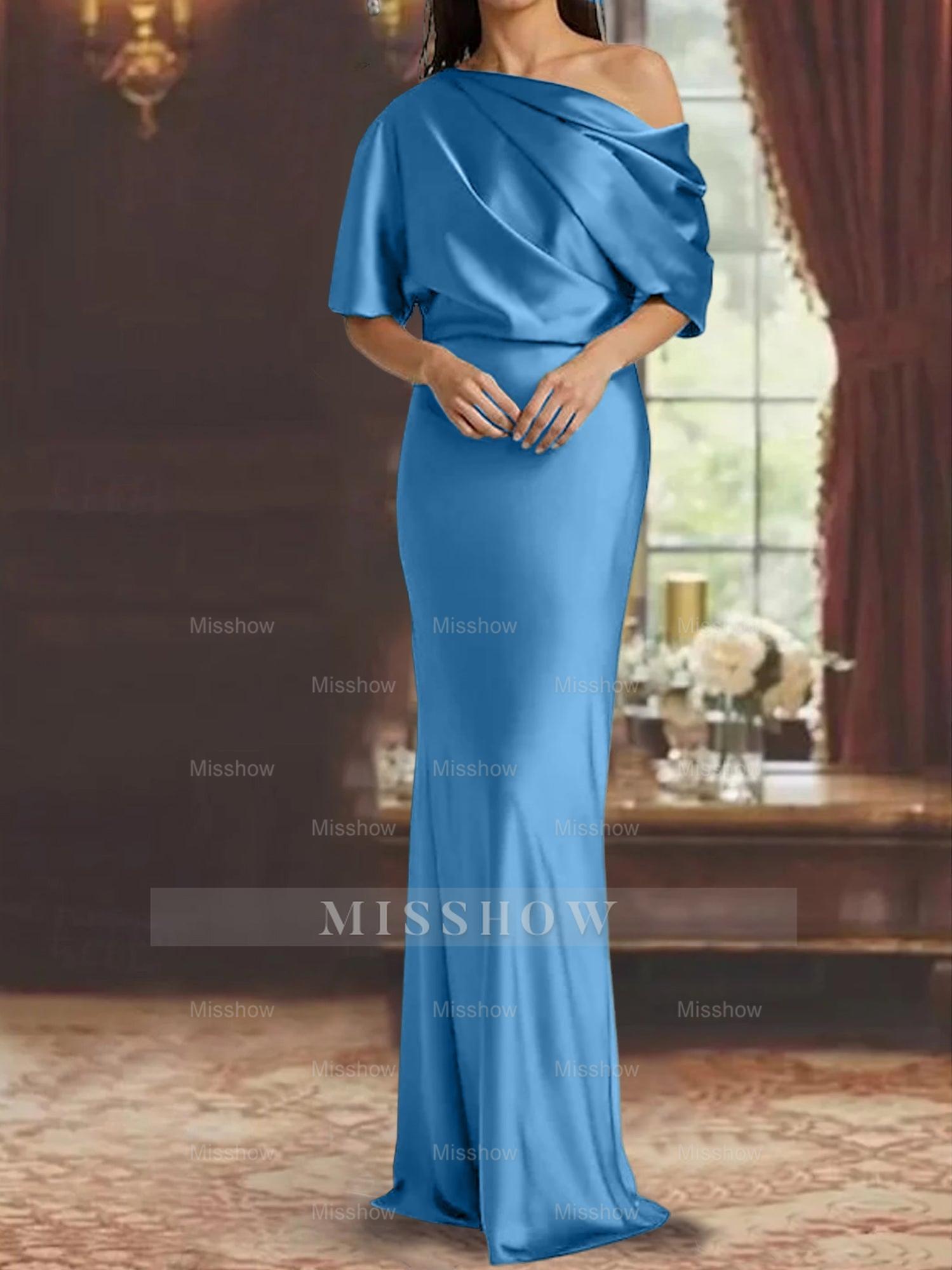 One-Shoulder Column Gown for the Mother of the Bride
