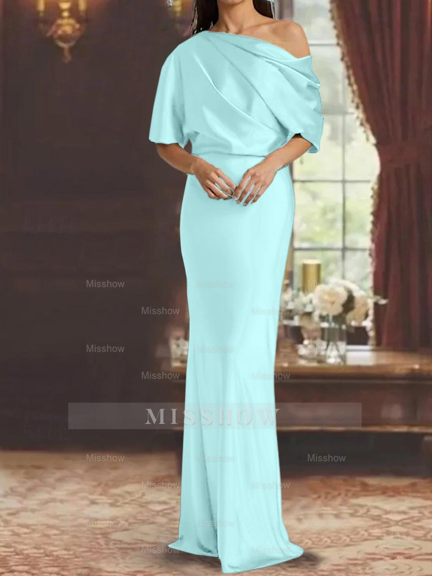 One-Shoulder Column Gown for the Mother of the Bride
