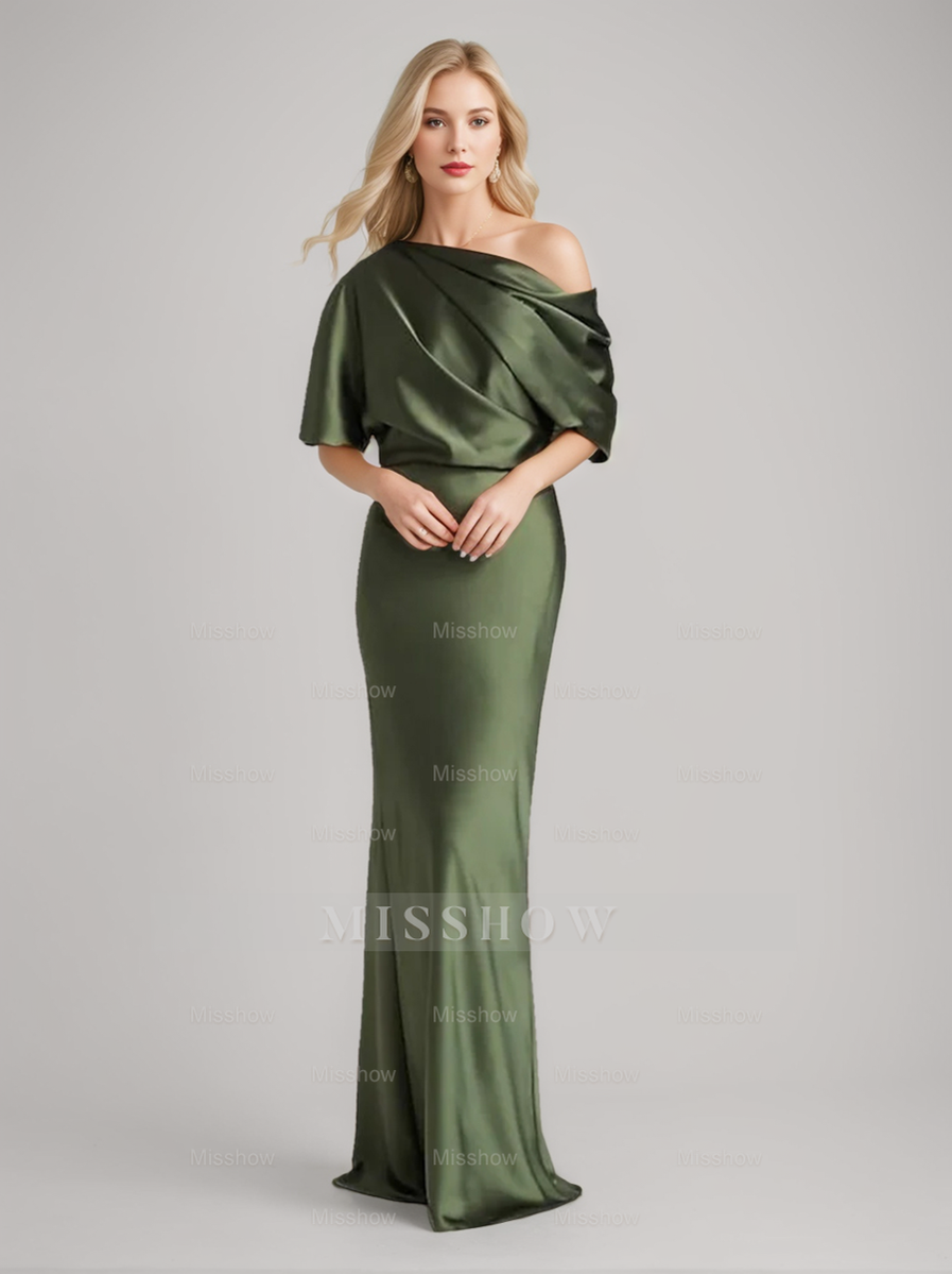 One-Shoulder Column Gown for the Mother of the Bride