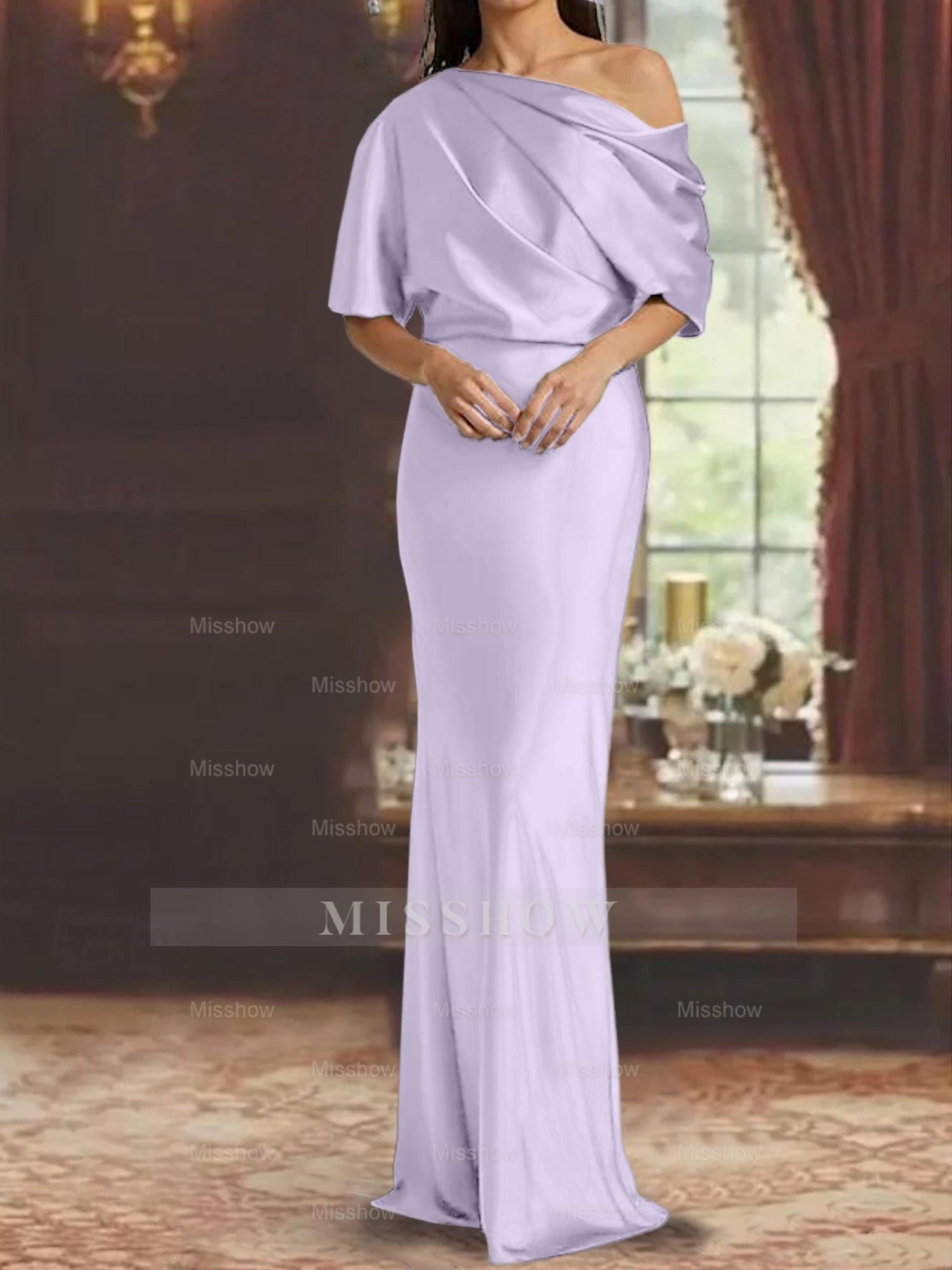 One-Shoulder Column Gown for the Mother of the Bride