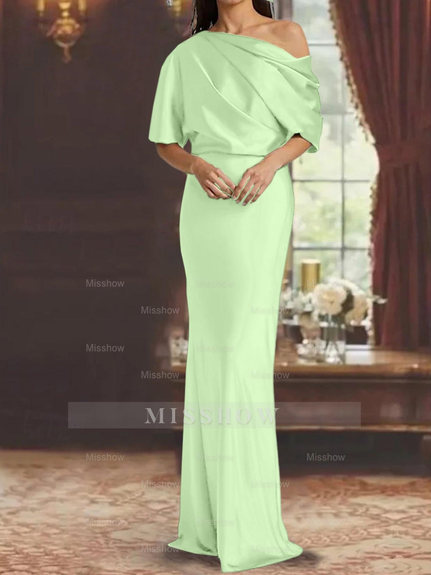 One-Shoulder Column Gown for the Mother of the Bride