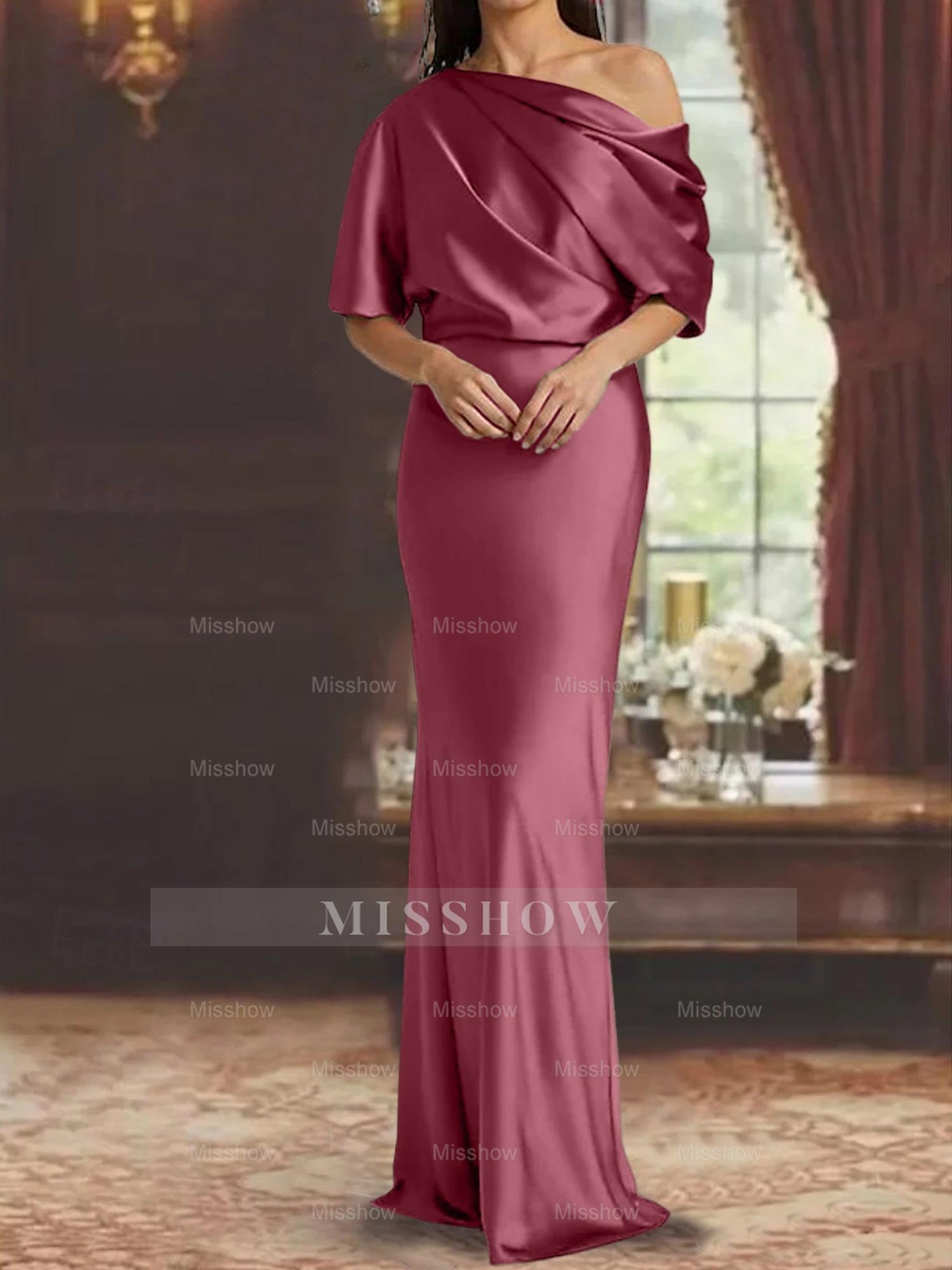 One-Shoulder Column Gown for the Mother of the Bride