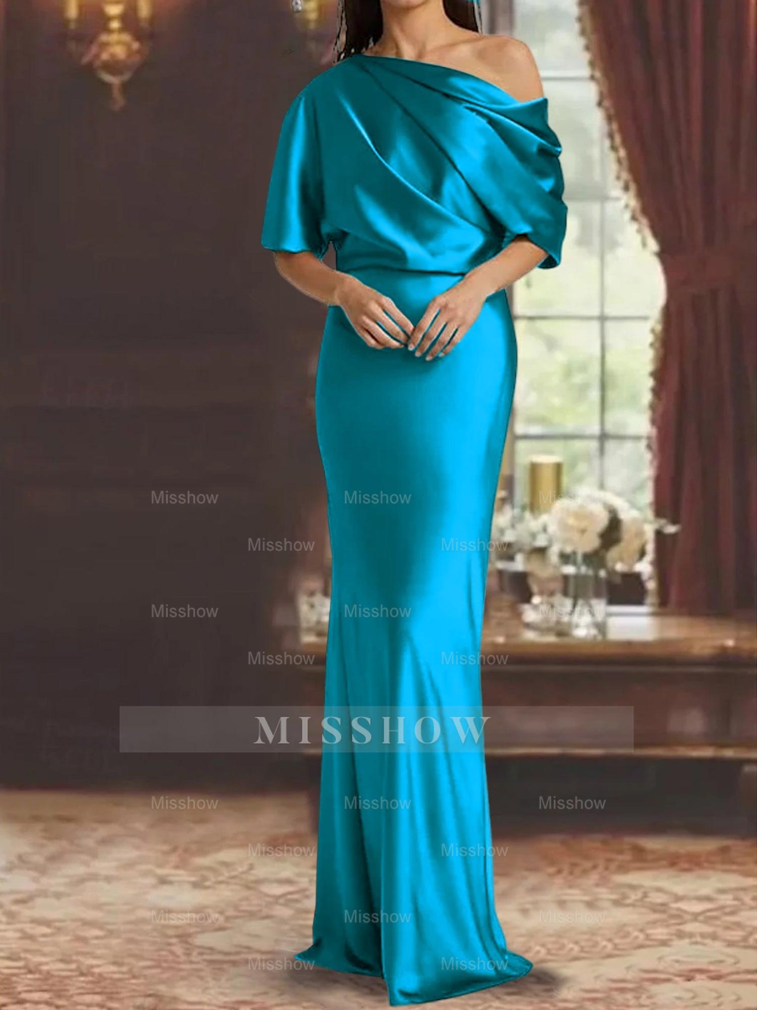 One-Shoulder Column Gown for the Mother of the Bride