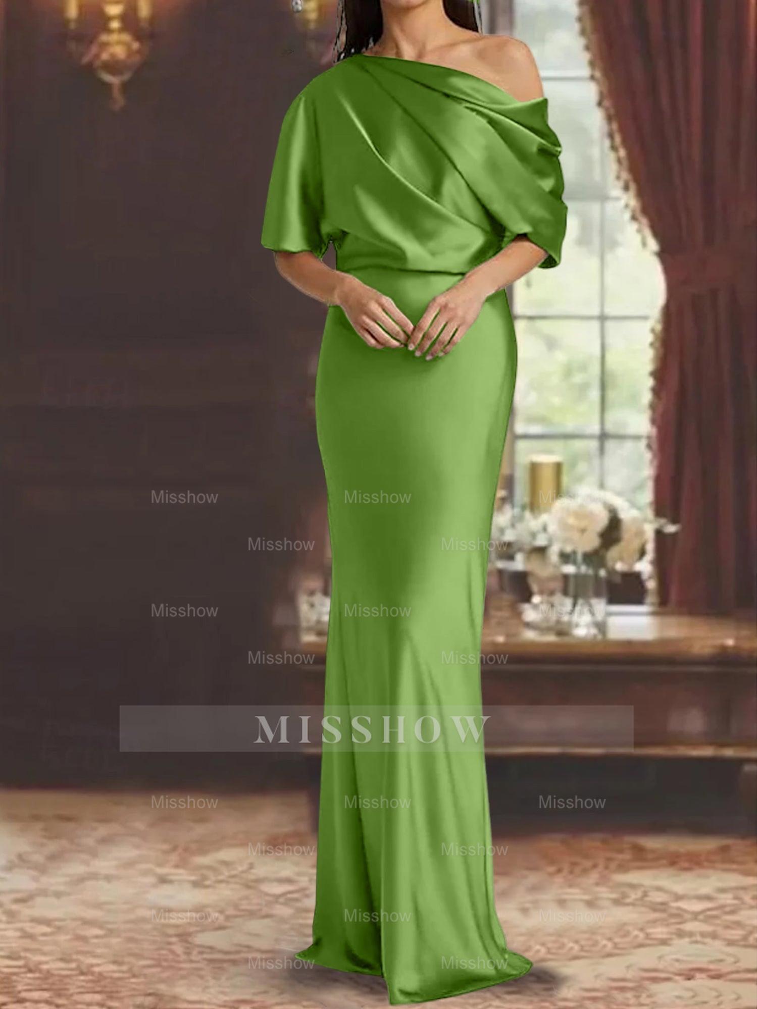 One-Shoulder Column Gown for the Mother of the Bride