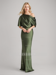 One-Shoulder Column Gown for the Mother of the Bride