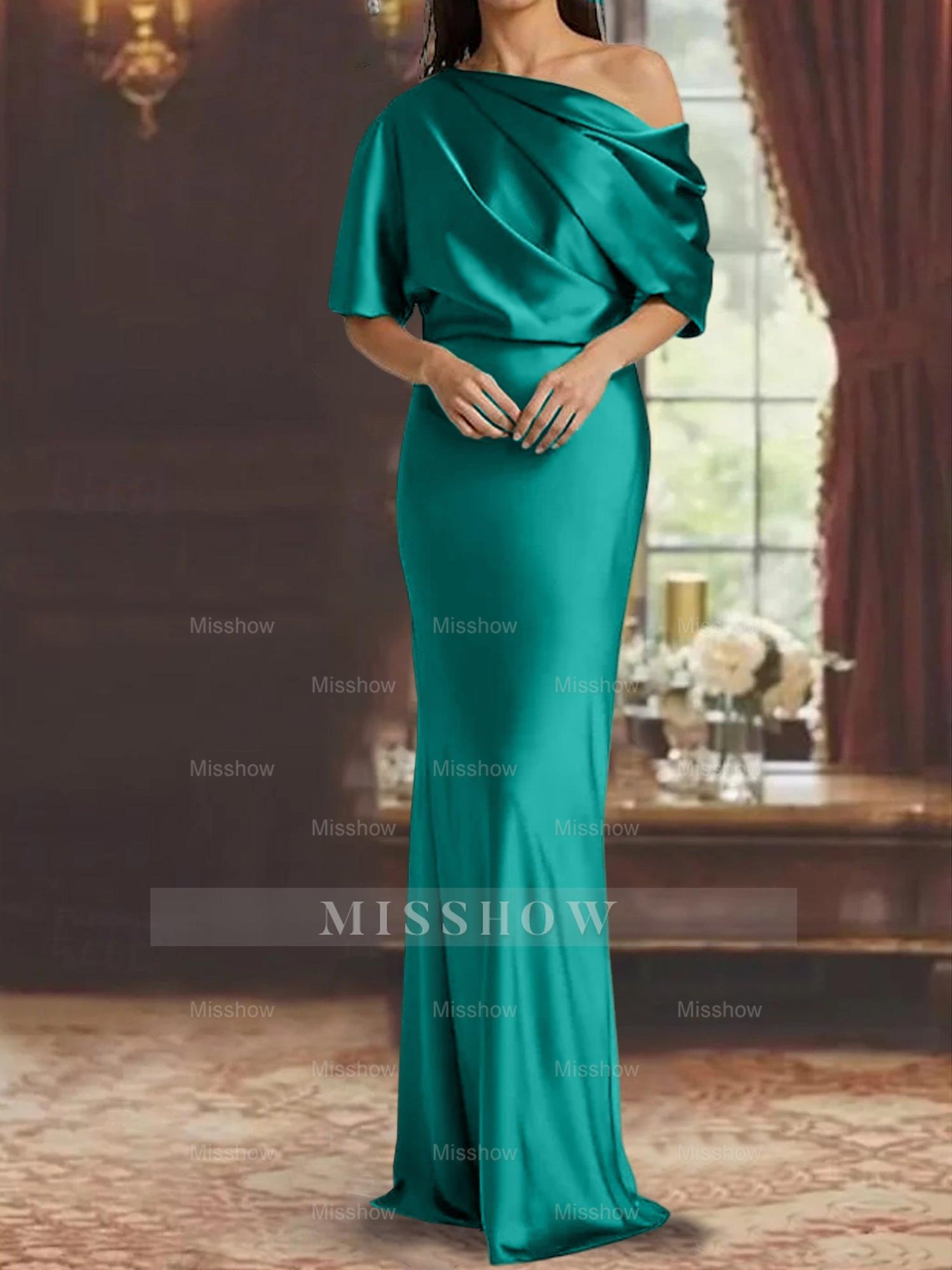 One-Shoulder Column Gown for the Mother of the Bride