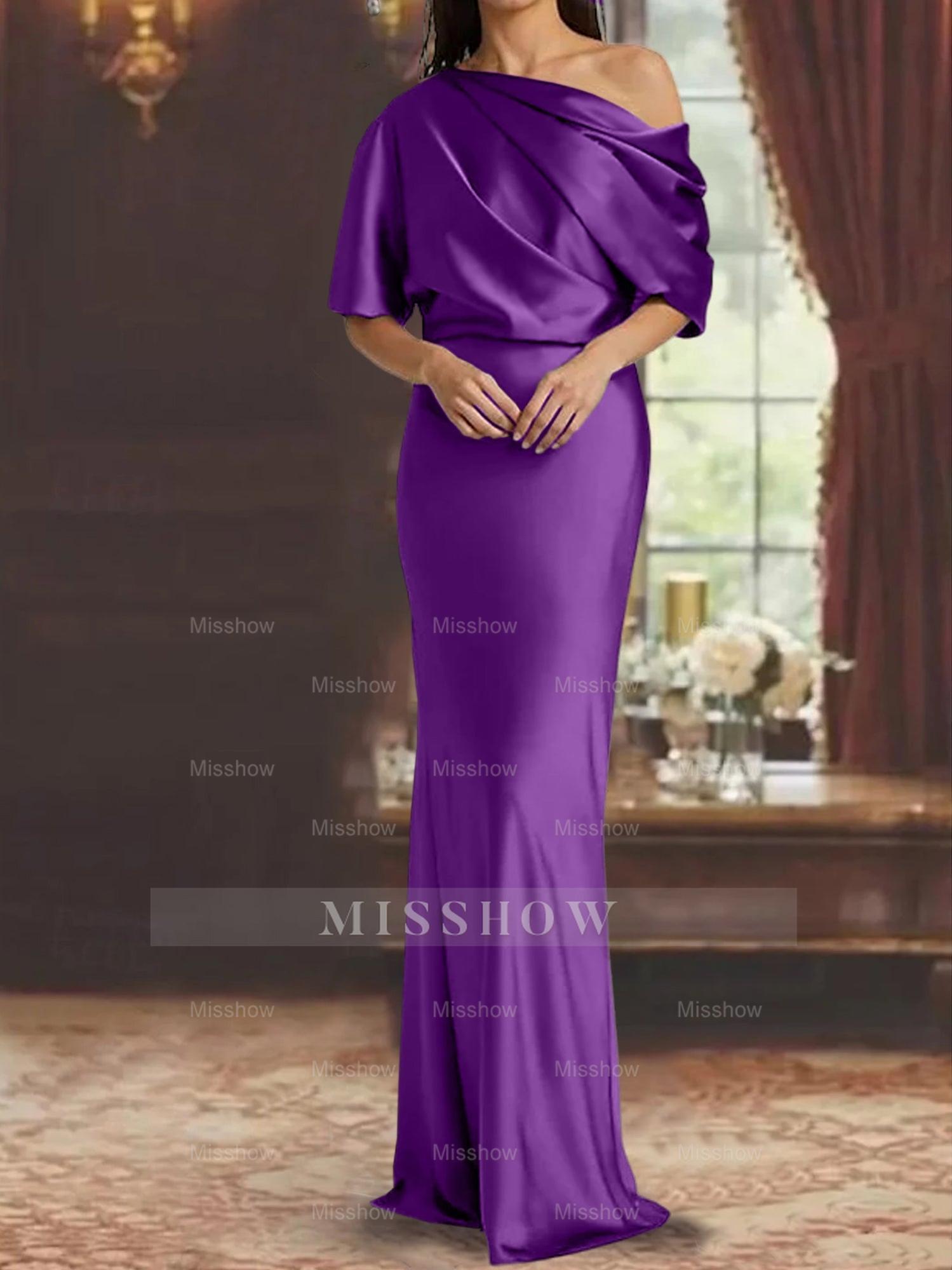 One-Shoulder Column Gown for the Mother of the Bride