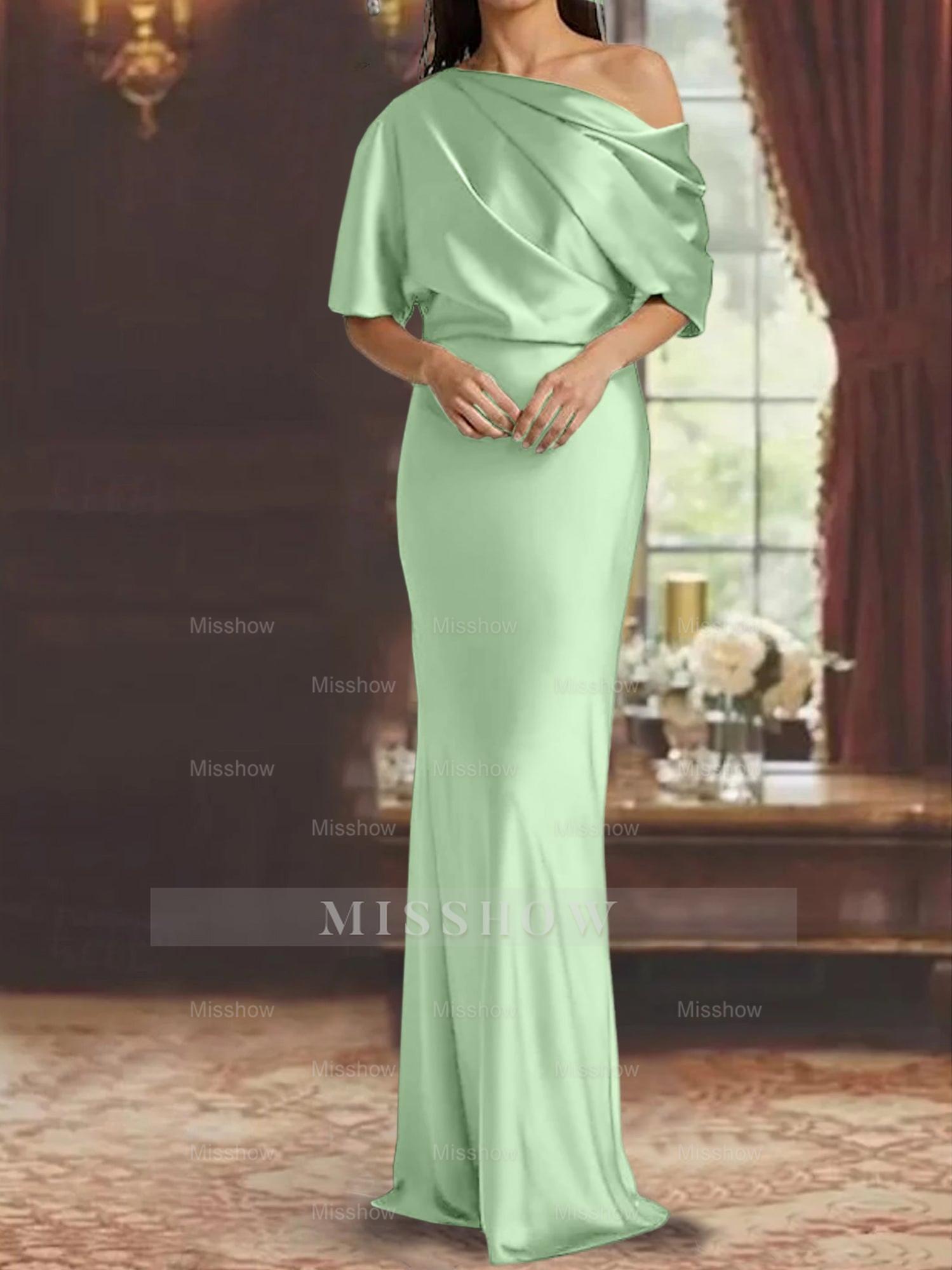 One-Shoulder Column Gown for the Mother of the Bride