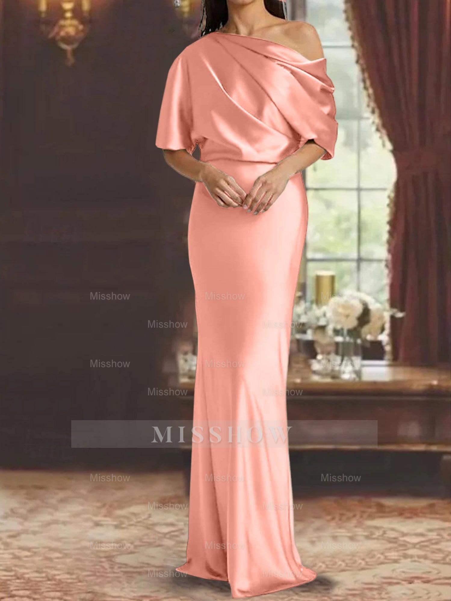 One-Shoulder Column Gown for the Mother of the Bride