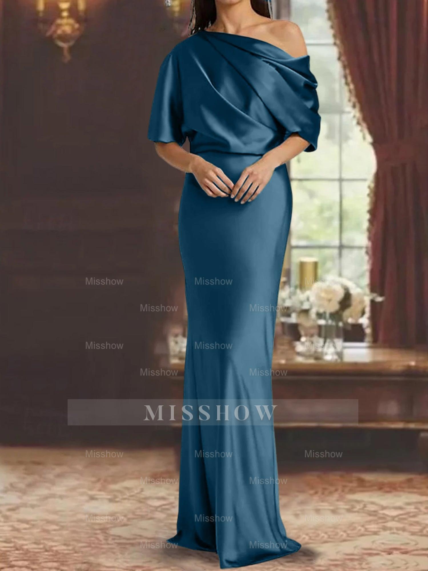 One-Shoulder Column Gown for the Mother of the Bride