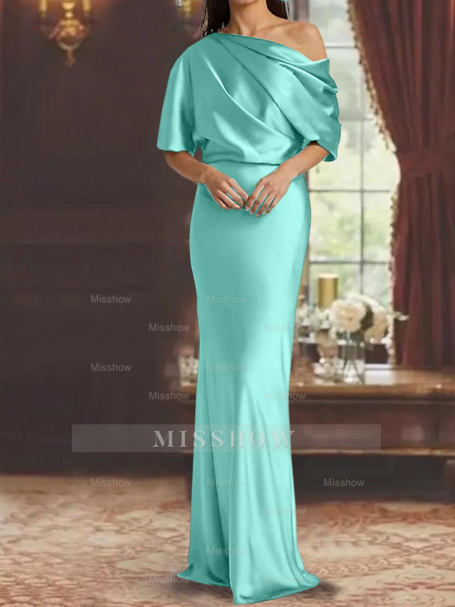 One-Shoulder Column Gown for the Mother of the Bride